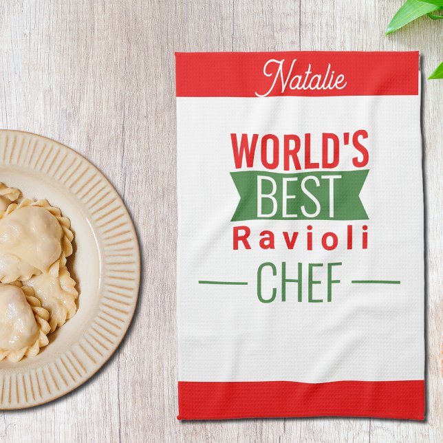 World's Best  Ravioli Chef   -  personalised Tea Towel (Creator Uploaded)