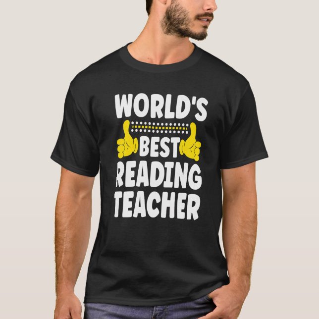 World's Best Reading Teacher  Job Title Reading Te T-Shirt (Front)