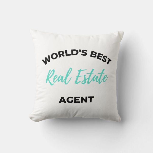 World's Best Real Estate Agent 2 Cushion (Front)