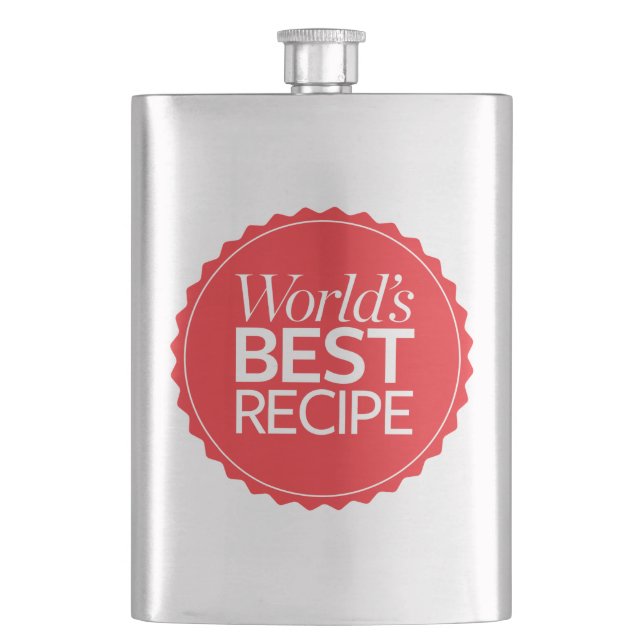 World's Best Recipe Hip Flask (Front)