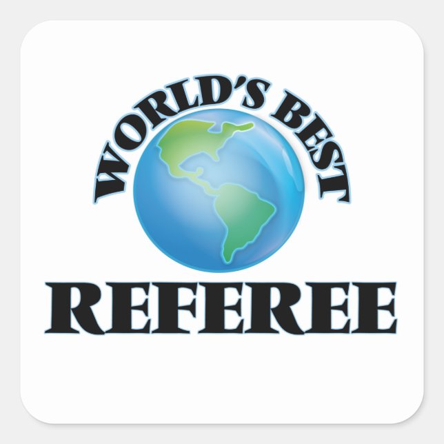 World's Best Referee Square Sticker (Front)