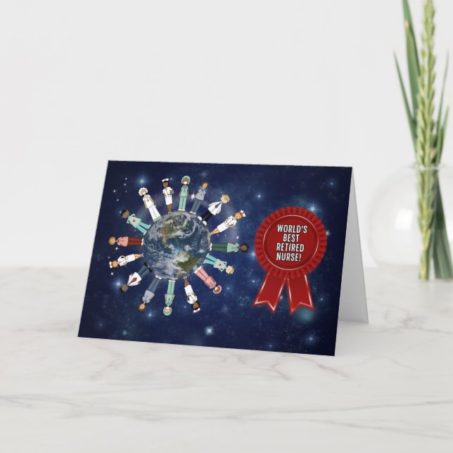 World's Best Retired Nurse Card (Front)