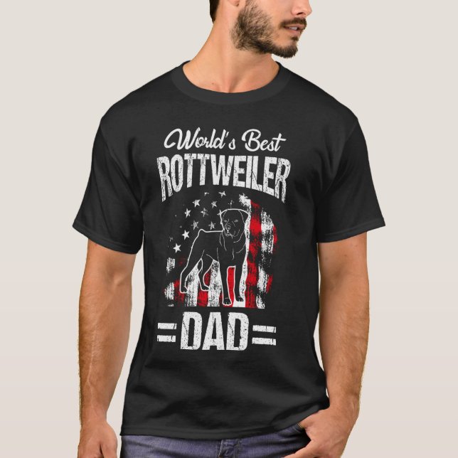 WORLD'S BEST Rottweiler Dad Father's Day Pet Dog O T-Shirt (Front)