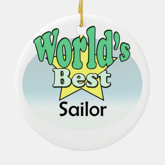 World's best Sailor Ceramic Tree Decoration (Back)