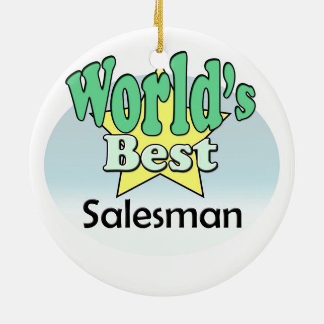 World's best Salesman Ceramic Tree Decoration (Back)