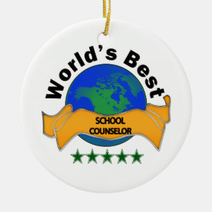World's Best School Counsellor Ceramic Tree Decoration