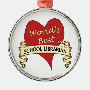 World's Best School Librarian Metal Tree Decoration