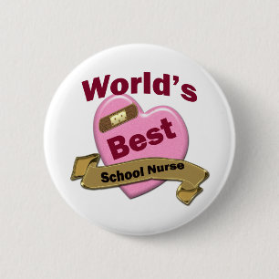 World's Best School Nurse 6 Cm Round Badge