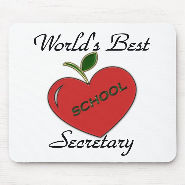 World's Best School Secretary Mouse Mat (Front)