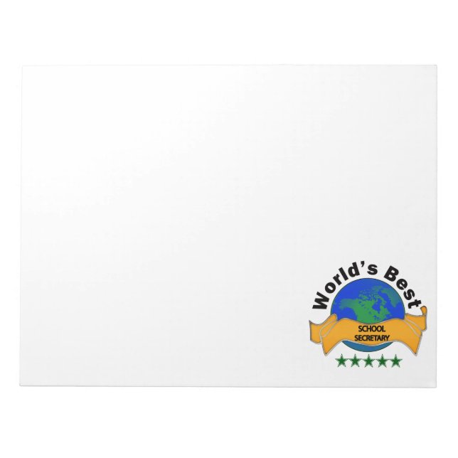 World's Best School Secretary Notepad (Front)