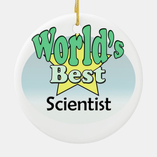 World's best Scientist Ceramic Tree Decoration (Back)