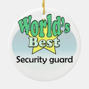 World's Best Security Guard Ceramic Tree Decoration