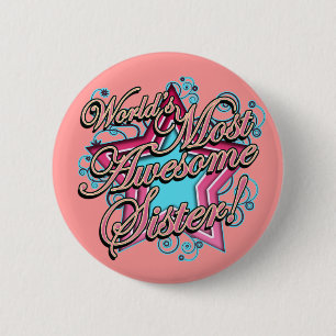 Worlds Best Sister 6 Cm Round Badge