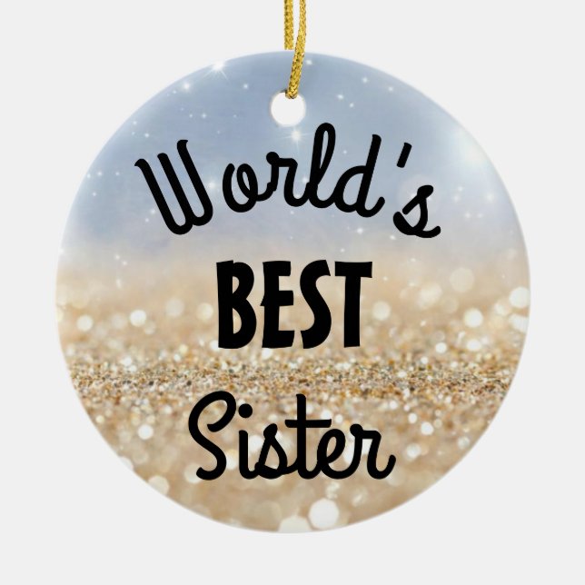 World's best sister, friend, aunt, boss ceramic tree decoration (Front)