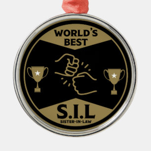 World's Best Sister-In-law Metal Tree Decoration