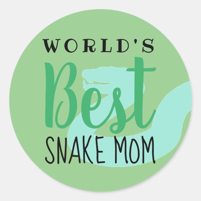 World's Best Snake Mum - Customisable Classic Round Sticker (Front)