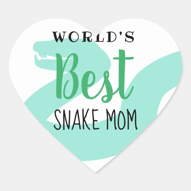 World's Best Snake Mum - Customisable Heart Sticker (Front)