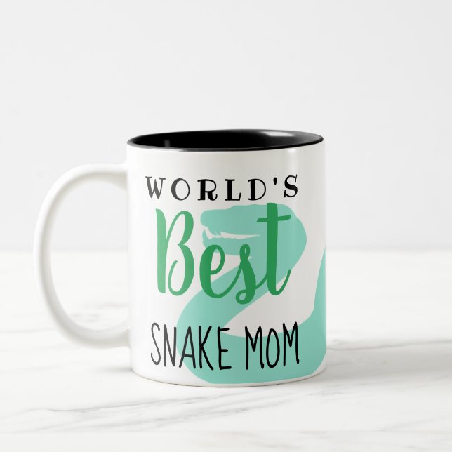 World's Best Snake Mum - Customisable Two-Tone Coffee Mug (Left)