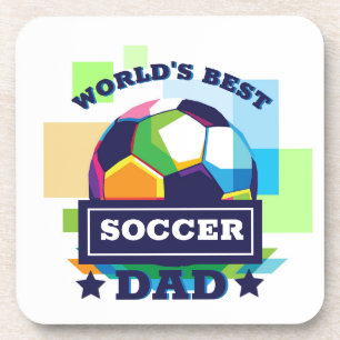 World's Best Soccer Dad Father's Day Coaster