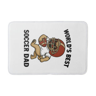 World's Best Soccer Dad - Pug player Bath Mat