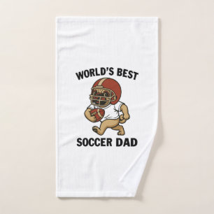 World's Best Soccer Dad - Pug player Hand Towel