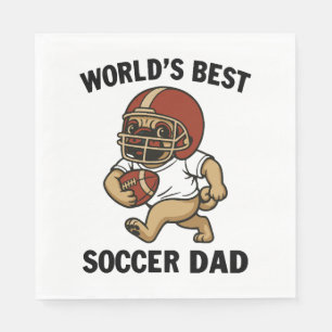World's Best Soccer Dad - Pug player Napkin