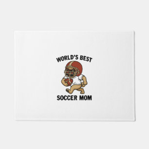 WORLD'S BEST SOCCER MOM - PUG PLAYER DOORMAT