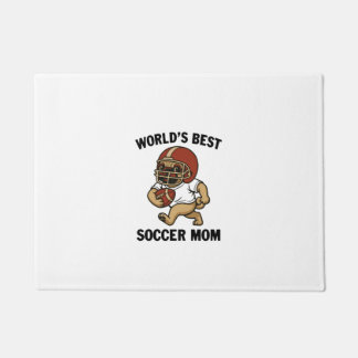 WORLD'S BEST SOCCER MOM - PUG PLAYER DOORMAT