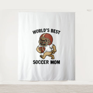 WORLD'S BEST SOCCER MOM - PUG PLAYER TAPESTRY