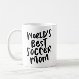 World's best soccer mum cool trendy black type coffee mug