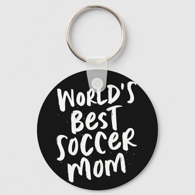 World's best soccer mum trendy stylish key ring (Front)
