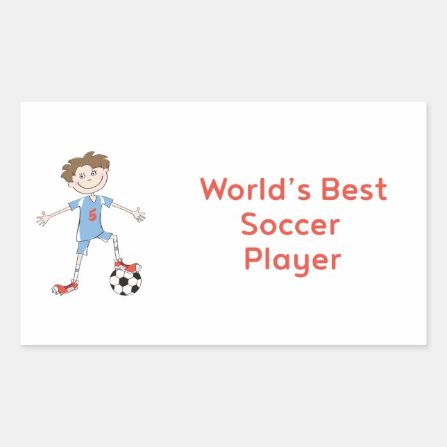 World's Best Soccer Player Rectangular Sticker (Front)