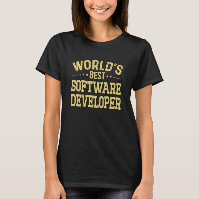 World's Best Software Developer Job Title Software T-Shirt (Front)