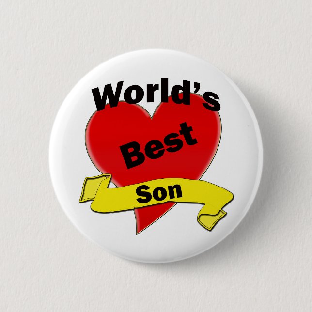 World's Best Son 6 Cm Round Badge (Front)