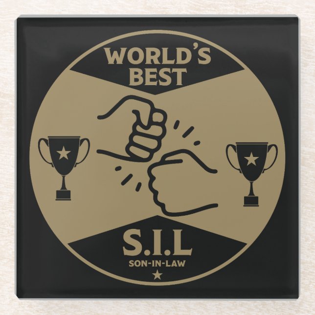 World's Best Son-In-Law Glass Coaster (Front)
