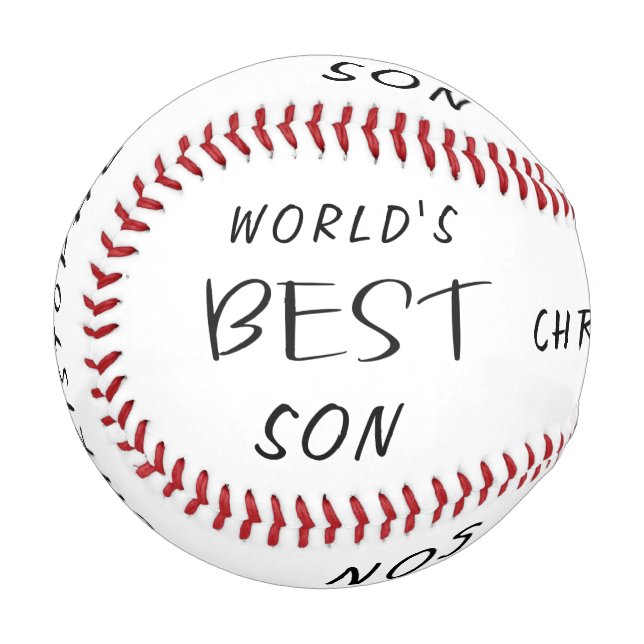 World's Best Son Personalised Name Baseball (Back Right)