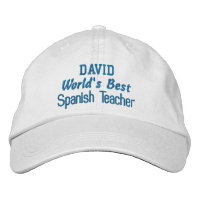 World's Best SPANISH TEACHER Custom Name BLUE