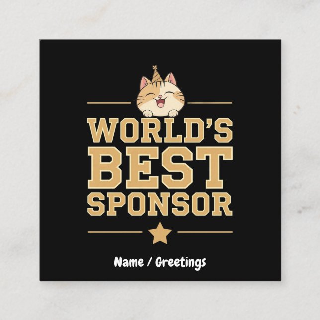 World's Best Sponsor Ever Food Bank Volunteers Square Business Card (Front)