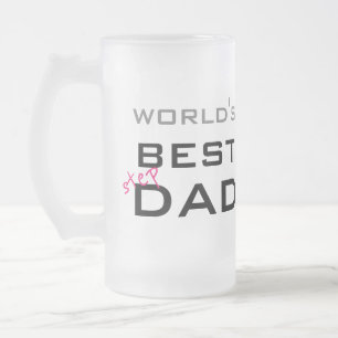 World's Best Stepdad Father's Day Custom Frosted Glass Beer Mug