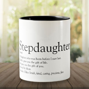 World's Best Stepdaughter Definition Fun Modern Two-Tone Coffee Mug