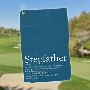 World's Best Stepfather Stepdad Definition Blue Golf Towel