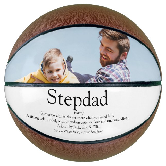 World's Best Stepfather Stepdad Photo Fun Cool Basketball (Front)