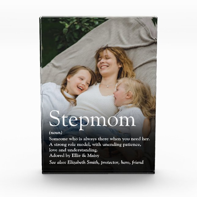World's Best Stepmom Stepmother Definition Photo Block (Front)