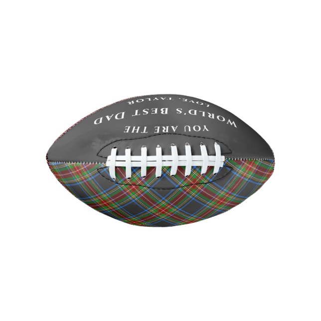 World's Best Stewart Black Scottish Tartan Plaid American Football (Front)