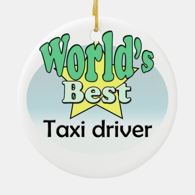World's Best Taxi Driver Ceramic Tree Decoration (Back)
