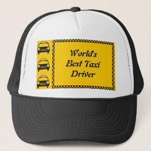 Worlds Best Taxi Driver Chequerboard Hat