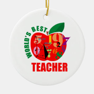 World's Best Teacher Apple Ceramic Tree Decoration