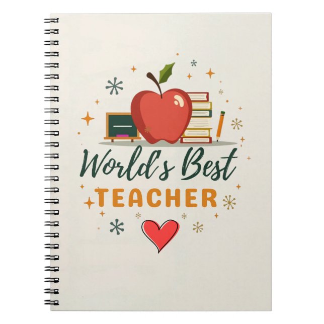 World's Best Teacher Appreciation Gift Notebook (Front)