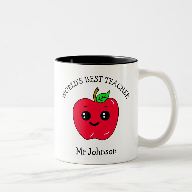 World's Best Teacher Appreciation Gift Two-Tone Coffee Mug (Right)