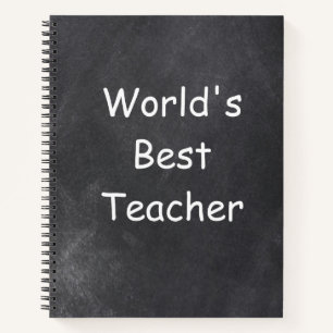 World's Best Teacher Chalkboard Design Gift Idea Notebook